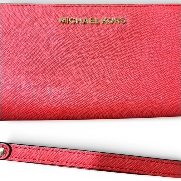 Michael Kors Jet Set Travel Leather Continental Wallet - Dark Sangria - Picture 2 of 7